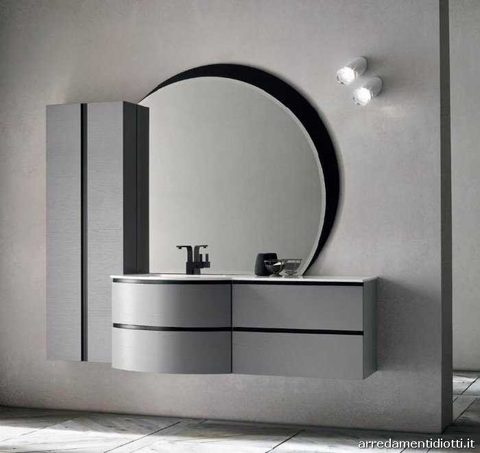 Composizione in rovere laccato grigio titanio
cm.191 p.51/38/20,8 h.170